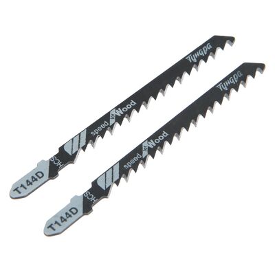 Пилки для лобзиков ТУНДРА, по дереву, прямой грубый рез, HCS, 75/100 х 4 мм, 2 шт. 7347465 Пилки для лобзиков ТУНДРА, по дереву, прямой грубый рез, HCS, 75/100 х 4 мм, 2 шт. 7347465