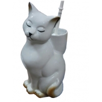 Подставка под ёрш (+ ершик) "Кошка" рыжая