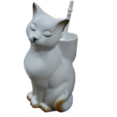 Подставка под ёрш (+ ершик) "Кошка" рыжая