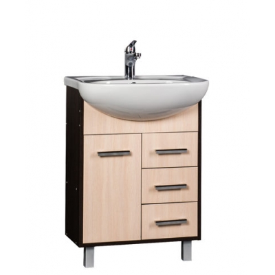 Подстолье "ЭКОНОМ-60" 1дв+3ящ (венге/дуб млечн) под умыв Эрика 61 590х800х284 Подстолье "ЭКОНОМ-60" 1дв+3ящ (венге/дуб млечн) под умыв Эрика 61 590х800х284