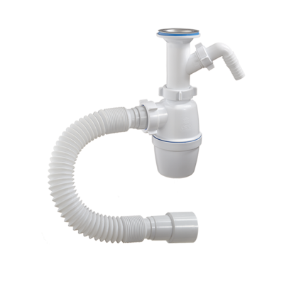 АВ-42059 Сифон бутылочный ОРИО с нерж.решеткой 70мм, с отводом и гиб.трубой 40-40/50 АВ-42059 Сифон бутылочный ОРИО с нерж.решеткой 70мм, с отводом и гиб.трубой 40-40/50