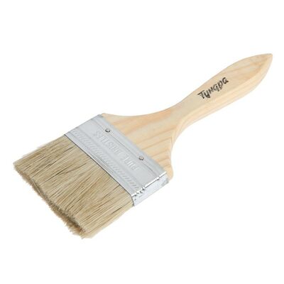 Кисть плоская ТУНДРА, смешанная щетина, деревянная рукоятка, 3", 75 мм 1818233 Кисть плоская ТУНДРА, смешанная щетина, деревянная рукоятка, 3", 75 мм 1818233