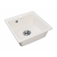 Мойки GRANFEST SMART SM430(мрамор) 1-чаша 432х432мм БЕЛЫЙ (без сифона)