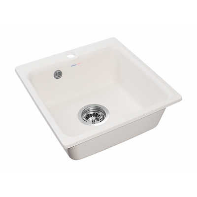 Мойки GRANFEST SMART SM430(мрамор) 1-чаша 432х432мм БЕЛЫЙ (без сифона)
