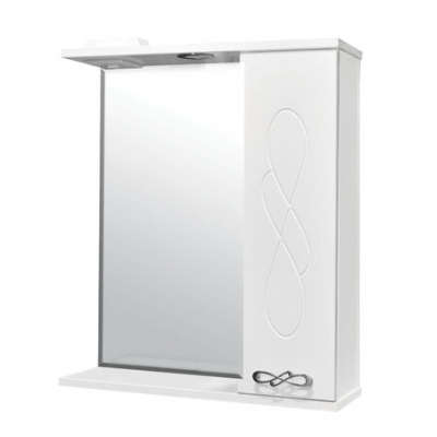 Зеркало-шкаф "Милана-55" белое правое 1 светильн. 550х660х160