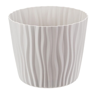 Кашпо ВОЛНА 4,0л с вкладышем, Кремовый ("М-пластика") (М 3189)