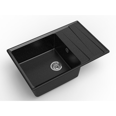 Мойка GRANFEST GF-LV-760L чаша+крыло 760*500 (черный - 308)