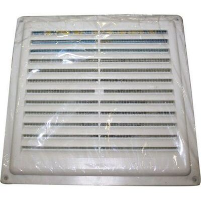 Решетка разъемная, наклонные жалюзи с москитной сеткой 170х170 (Э1717Р)