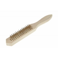 Щетка металлическая ручная ЛОМ, деревянная рукоятка, 4-рядная 2768006