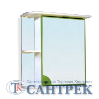 Зеркало-шкаф "Макарена-65" С с подсветкой правый (салатовый) 650*700*265