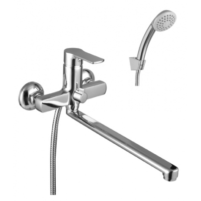 1551C плюс Грейс Смеситель универс., плоский излив 300мм, дивертор с кер. пласт., с аксесc-ми LEMARK