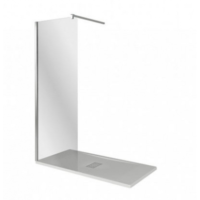 Душевое ограждение WALK IN SP-130-C-B стекло Прозрачное 6мм, Профиль чёрный (со штангой в комплекте, без стыковочного профиля)