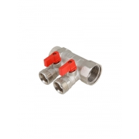Коллектор 1 2 выхода с кранами Евроконус 3/4 VALTEС (VTс.580 NE.0602)