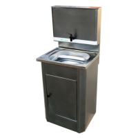 Умывальник "Весна" без ЭВН (тумба, нерж. мойка 40*50,V-бака 17л.) серебро