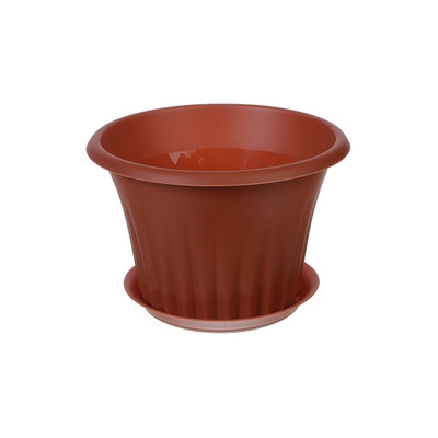 Кашпо КЭРОЛ d-160мм 1л с подст. ТЕРРАКОТ ("М-пластика") (М 3155)
