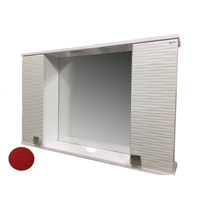 Зеркало + шкаф "FIESTA-100" волна 3D (гранат мет.) 1000*650*165