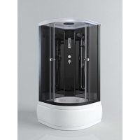 Душ. кабина СТК (рег.№468190) AQUA-0104 90*90*215, выс.под.,зад.ст. чер.без г/м ,стек тон.,пр.чер.4к