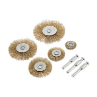 Набор щеток металлических для дрели ТУНДРА, плоские 25-38-50-63-75 мм, 5 шт. + 3 шпильки 1722232 Набор щеток металлических для дрели ТУНДРА, плоские 25-38-50-63-75 мм, 5 шт. + 3 шпильки 1722232