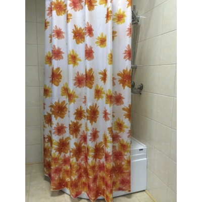 Штора для ванн BATH (BLAZE FLOWERS оранж.) 180х180 (ch13456) (4)