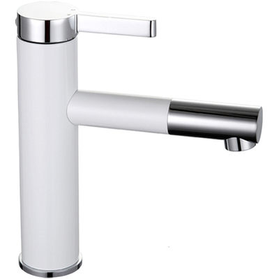 1052-14 Смеситель Тюльпан Frap шар. d-40 белый/хром, на гайке