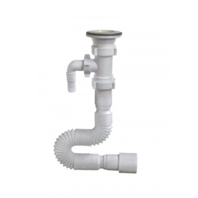 А-70135 Гибкая труба с вып. (гофросифон) ОРИО 1 1/2" - 40/50 с отвод, пласт.решетк.D=70мм дл.1400мм А-70135 Гибкая труба с вып. (гофросифон) ОРИО 1 1/2" - 40/50 с отвод, пласт.решетк.D=70мм дл.1400мм