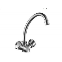 DR50028R Смеситель двуручный для кухни с поворотным изливом, хром