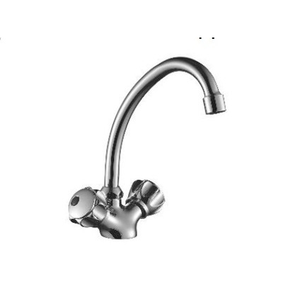 DR50028R Смеситель двуручный для кухни с поворотным изливом, хром