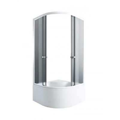 Душевой уголок АRCUS AS-302-8 80*80*200 выс. под.,проф.бел.стек. матовые 2к.