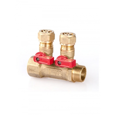 Коллектор 3/4 2 крана*16