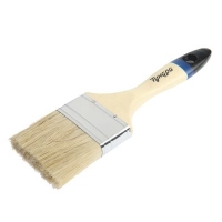 Кисть плоская ТУНДРА, натуральная щетина, деревянная рукоятка, 2.5", 63 мм 881530