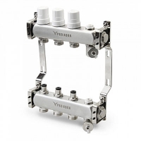 Коллекторный блок PRO AQUA с регулировочными клапанами 5 выходов, 330мм, 1 х 3/4 (R510 MB.05)