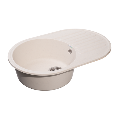 Мойка GRANFEST-QUARZ (ECO) - 18 РОНДО 1 чаша+крыло 740*480 мм (БЕЛЫЙ)(без сифона)