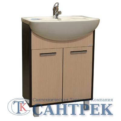 Подстолье "ЭКОНОМ-60" 2 дв (венге/дуб млечн) под умыв Эрика 61 590х800х284