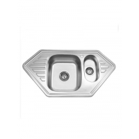 Мойка врезная угловая 95х50 т.0,8 двойная (9550С +бол.сифон) Китай