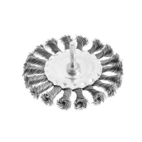 Щетка металлическая для дрели ТУНДРА, со шпилькой, крученая проволока, плоская, 100 мм 2768005