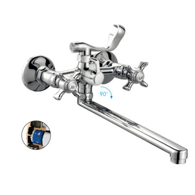 2124HB Смеситель Ванна HAIBA 1/2 м/к с картриджным переключателем на душ хром L-нос 2124HB Смеситель Ванна HAIBA 1/2 м/к с картриджным переключателем на душ хром L-нос