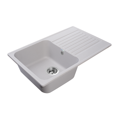 Мойка GRANFEST-QUARZ (ECO) - 78 1 чаша+крыло 740*480 мм (СЕРЫЙ)(без сифона)