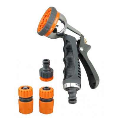 7504 Набор пистолет метал + коннектор 1/2 + коннектор а.с. 1/2, штуцер