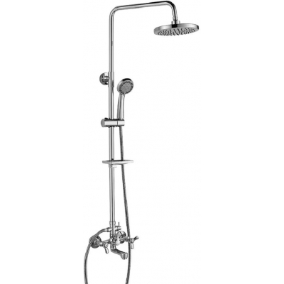 Cмеситель Душ 1/2 м/к, верхняя душевая лейка Троп. дождь, ручная лейка, излив, хром ROSSINKA Q02-46