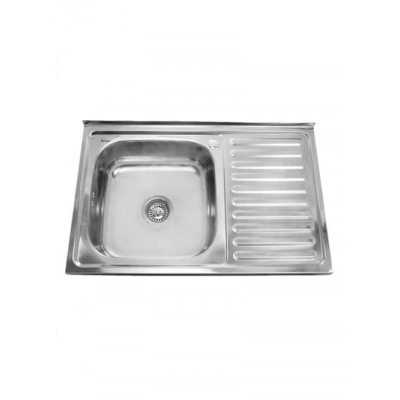 Мойка нерж 500х800х160 т.0,6 бол.сиф. (+сифон) левая Китай