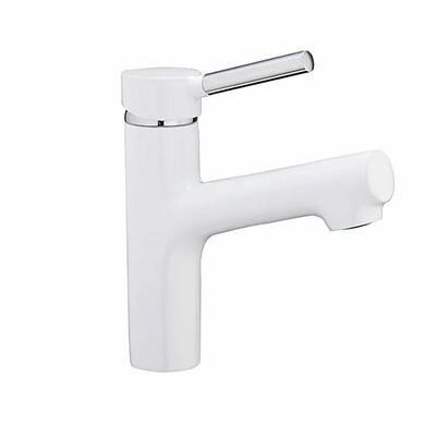 1044-8 Смеситель Тюльпан Frap шар d-35 на гайке (белый/хром)