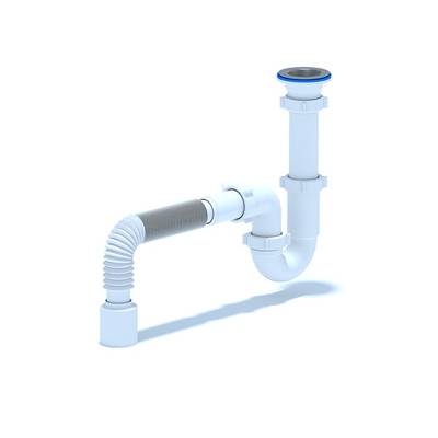 D0110 Сифон Ани 1 1/2 * 40 прямоточный с гибкой трубой 40х50