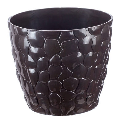 Кашпо КАМНИ d-180мм 2,6л Коричн.Ротанг ("М-пластика") (М 3173)