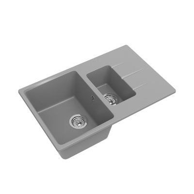 Мойка EWIGSTEIN Gerd 60 KF (серый металлик) 1,5 чаши+крыло 780*500 мм Мойка EWIGSTEIN Gerd 60 KF (серый металлик) 1,5 чаши+крыло 780*500 мм