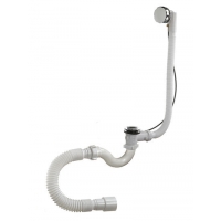 А-23089 Сифон для ванны (обвязка) ОРИО 1 1/2"х40, S -тип, с перел (п/авт,латунь) с гибк.трубой 40/50