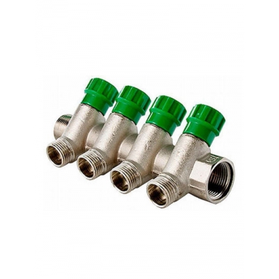 Коллектор 1 4 выхода с регулировочными вентилями 1/2 ш VALTEС (VTс.560. N.0604)