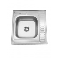 Мойка нерж 600х600х180 т.0,8 ДЕКОР бол. сиф. (+ сифон) левая Китай