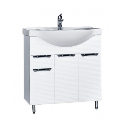 Подстолье "Джульетта-80" 3D Волна 3двери, 1ящик (белый) под ум. Эрика-80 770х800х334