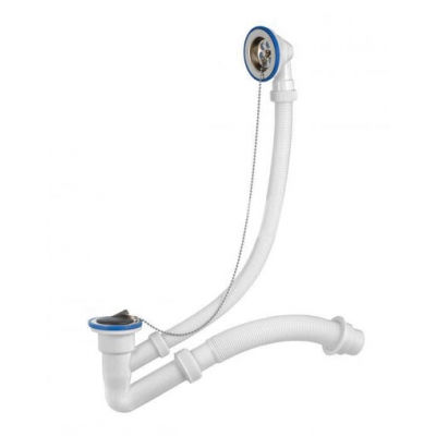 ВП 0652 Сифон для ванн (обвязка) "Элит" 1 1/2"х40,с нерж.решет.D=70 мм, с гиб.трубой 40-40/50 ВП 0652 Сифон для ванн (обвязка) "Элит" 1 1/2"х40,с нерж.решет.D=70 мм, с гиб.трубой 40-40/50