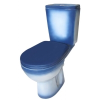 Унитаз-компакт "РИО " (синий, с 2-х уров. арматурой, креплен. и сиденьем, прямой выпуск) г.Киров